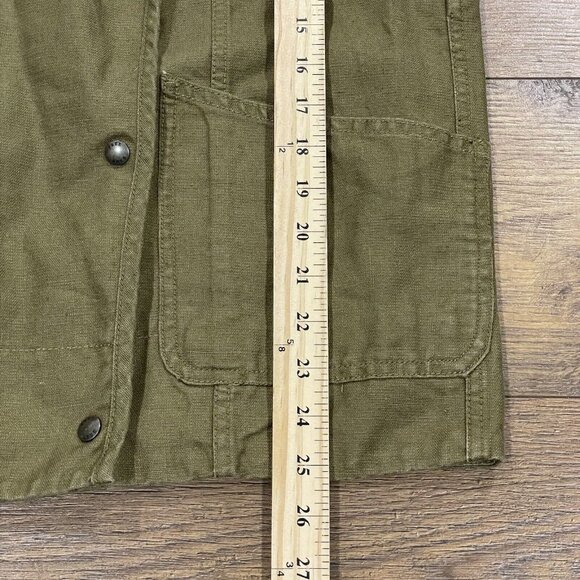 Wilfred Free Aritzia Vest Womens Small Linen Blend Military‎ Utility Layer Green - Picture 11 of 11